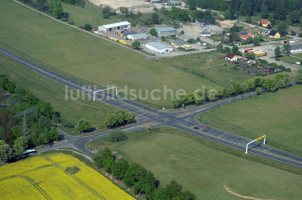 FRANKFURT / ODER von oben - Ortsumfahrung der Bundesstrasse B 112 westlich von Frankfurt / Oder