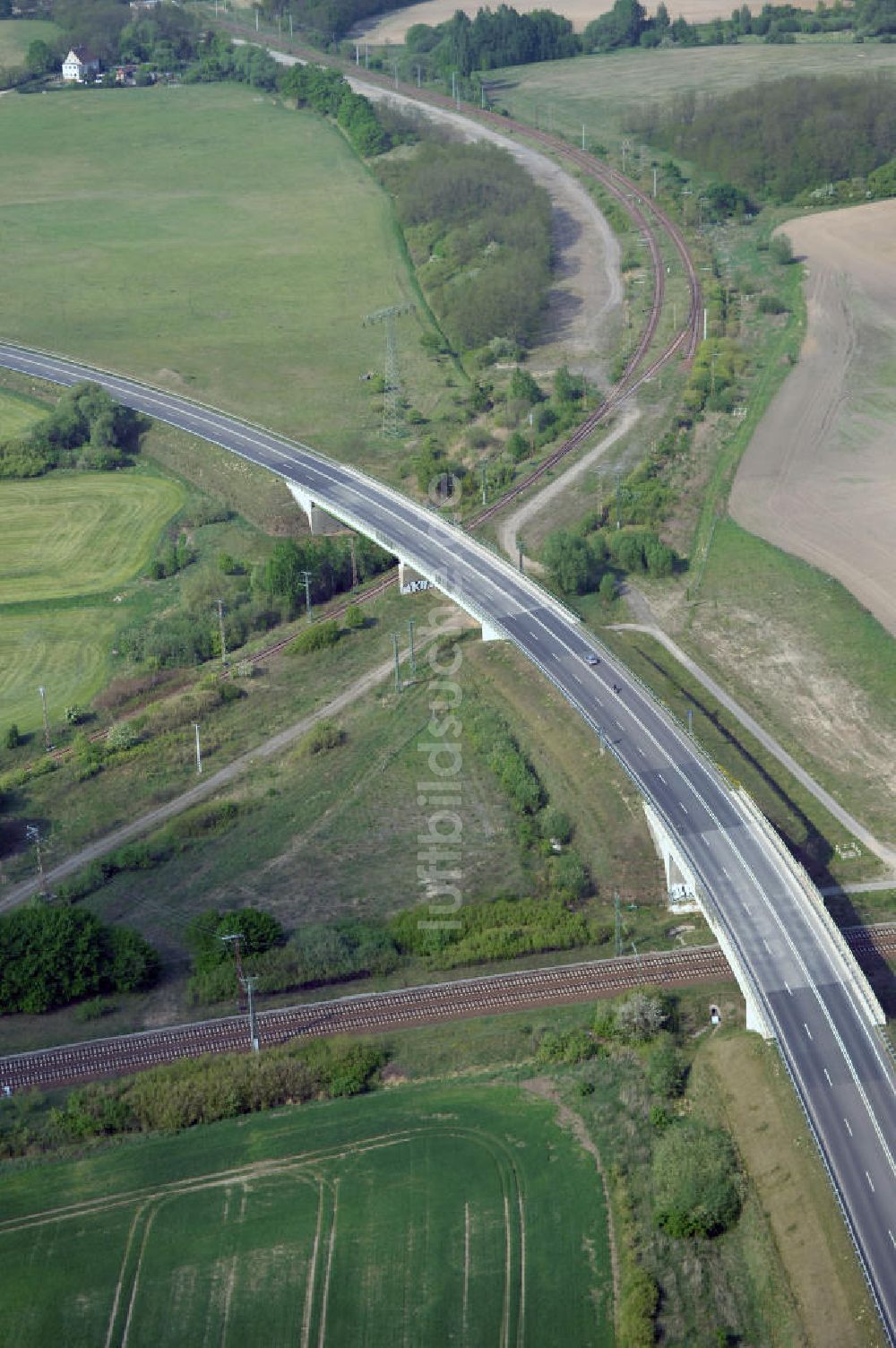 Luftaufnahme FRANKFURT / ODER - Ortsumfahrung der Bundesstrasse B 112 westlich von Frankfurt / Oder