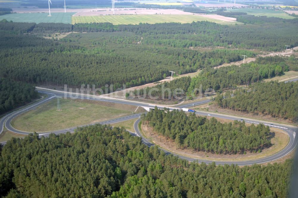 Luftbild MÜLLROSE - Ortsumfahrung der Bundesstrasse B 87 westlich von Müllrose