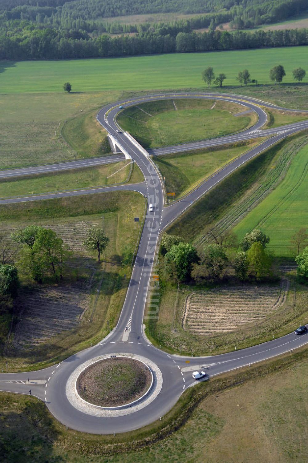 Luftaufnahme MÜLLROSE - Ortsumfahrung der Bundesstrasse B 87 westlich von Müllrose