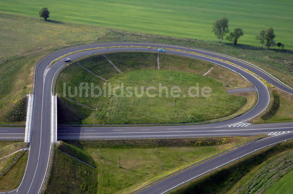 MÜLLROSE von oben - Ortsumfahrung der Bundesstrasse B 87 westlich von Müllrose