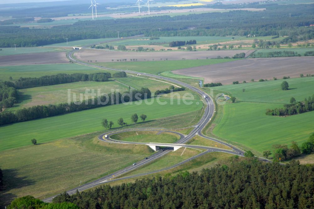 Luftbild MÜLLROSE - Ortsumfahrung der Bundesstrasse B 87 westlich von Müllrose