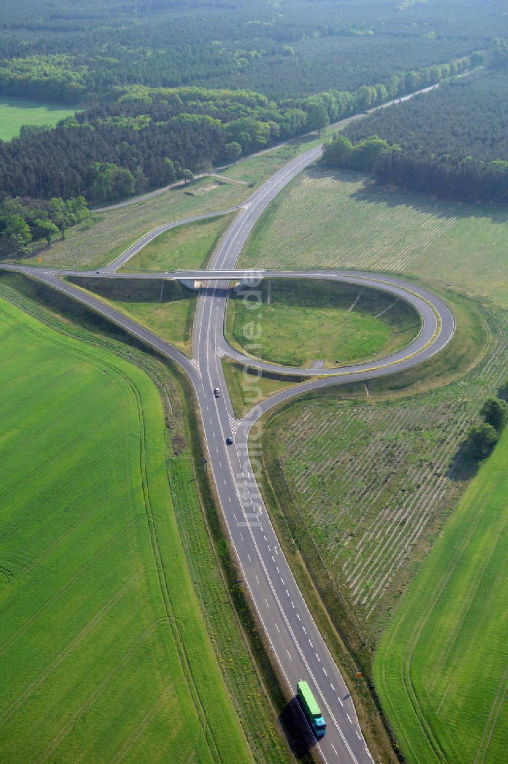 Luftaufnahme MÜLLROSE - Ortsumfahrung der Bundesstrasse B 87 westlich von Müllrose