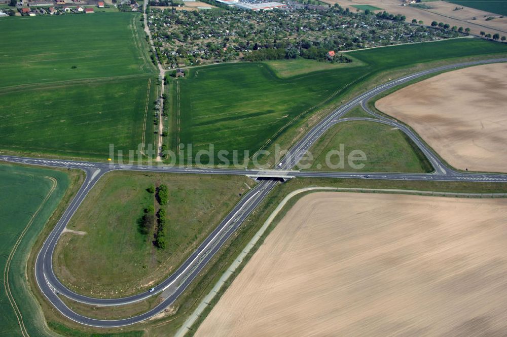 SEELOW von oben - Ortsumfahrung der Bundesstrasse B 1 westlich von Seelow