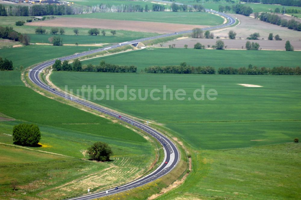 Luftbild WRIETZEN - Ortsumfahrung B 167 im südlichen Ortsbereich von Wriezen