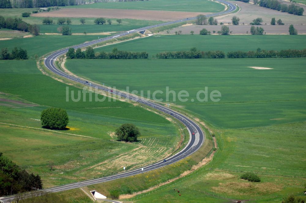 Luftbild WRIETZEN - Ortsumfahrung B 167 im südlichen Ortsbereich von Wriezen