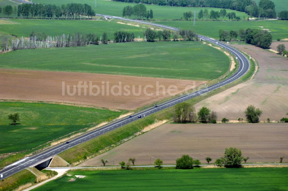 WRIETZEN von oben - Ortsumfahrung B 167 im südlichen Ortsbereich von Wriezen