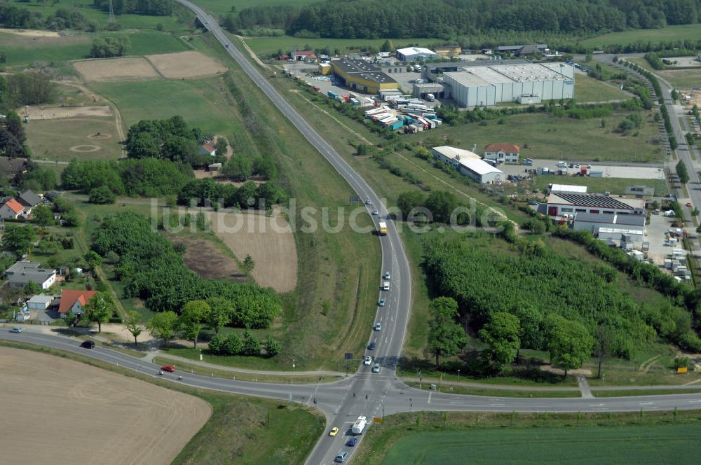 Luftaufnahme ALTLANDSBERG - Ortsumgehung Landesstrasse L 33 südwestlich von Altlandsberg bis zum östlichen Berliner Ring