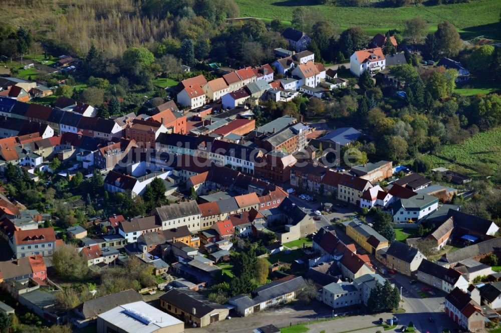 Raguhn von oben - Ortszentrum und Innenstadtbereich in Raguhn im Bundesland Sachsen-Anhalt