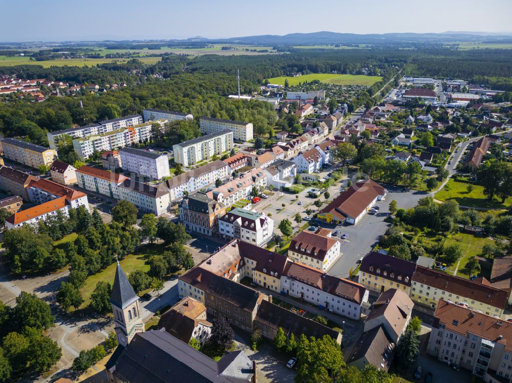 Luftaufnahme Niesky - Ortszentrum in Niesky im Bundesland Sachsen, Deutschland