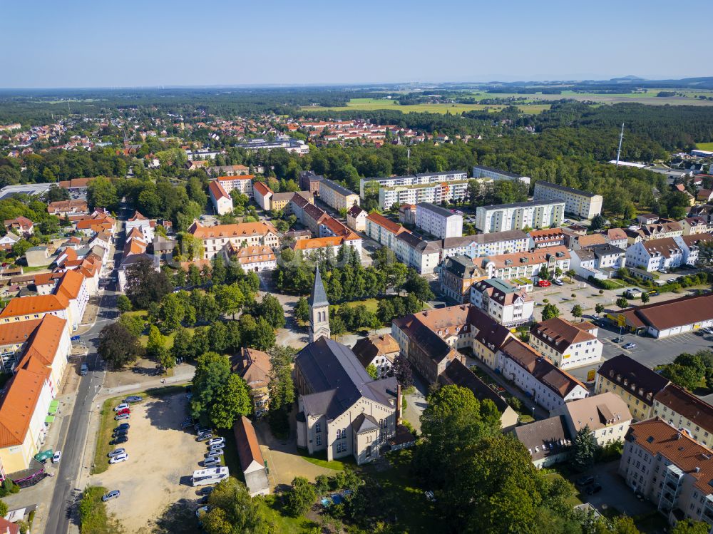 Niesky von oben - Ortszentrum in Niesky im Bundesland Sachsen, Deutschland