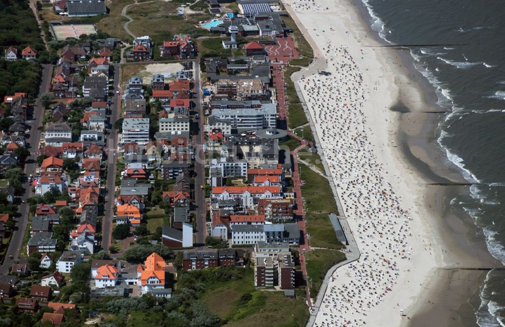 Wangerooge aus der Vogelperspektive: Ortszentrum der ostfriesische Insel Wangerooge in Niedersachsen