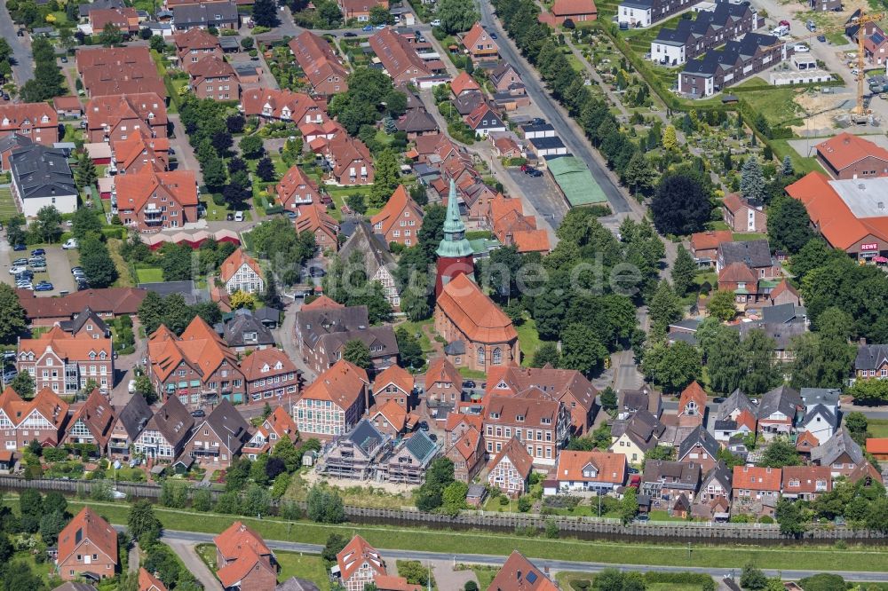 Steinkirchen aus der Vogelperspektive: Ortzentrum Steinkirchen im Bundesland Niedersachsen, Deutschland