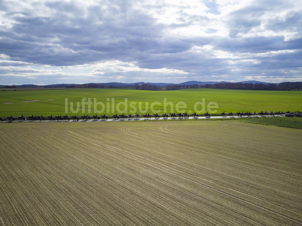 Luftbild Crostwitz - Osterreiter in Crostwitz im Bundesland Sachsen, Deutschland