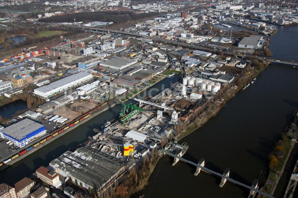 Frankfurt am Main aus der Vogelperspektive: Osthafen Frankfurt am Main