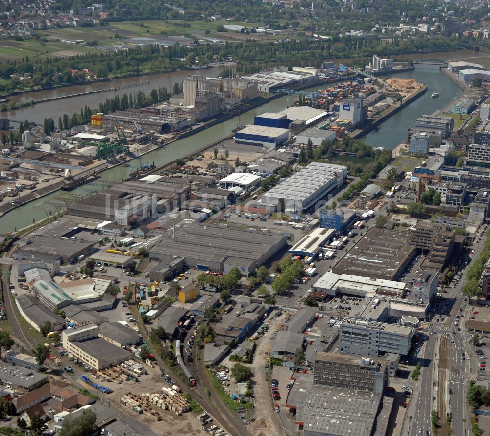 Frankfurt am Main aus der Vogelperspektive: Osthafen Frankfurt/Main