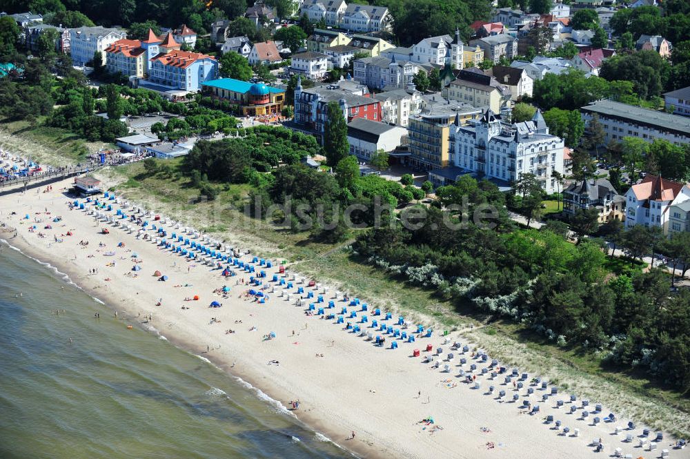 Zinnowitz aus der Vogelperspektive: Ostsee-Strand von Zinnowitz in Mecklenburg-Vorpommern