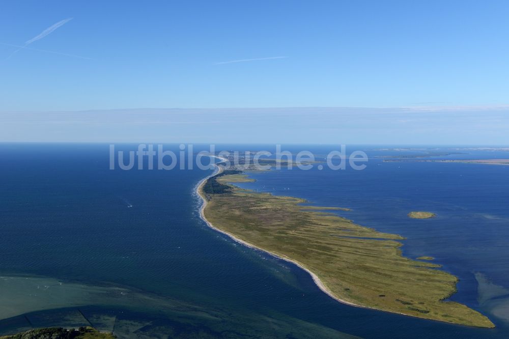 Luftaufnahme Insel Hiddensee - Ostseeküste in Insel Hiddensee im Bundesland Mecklenburg-Vorpommern