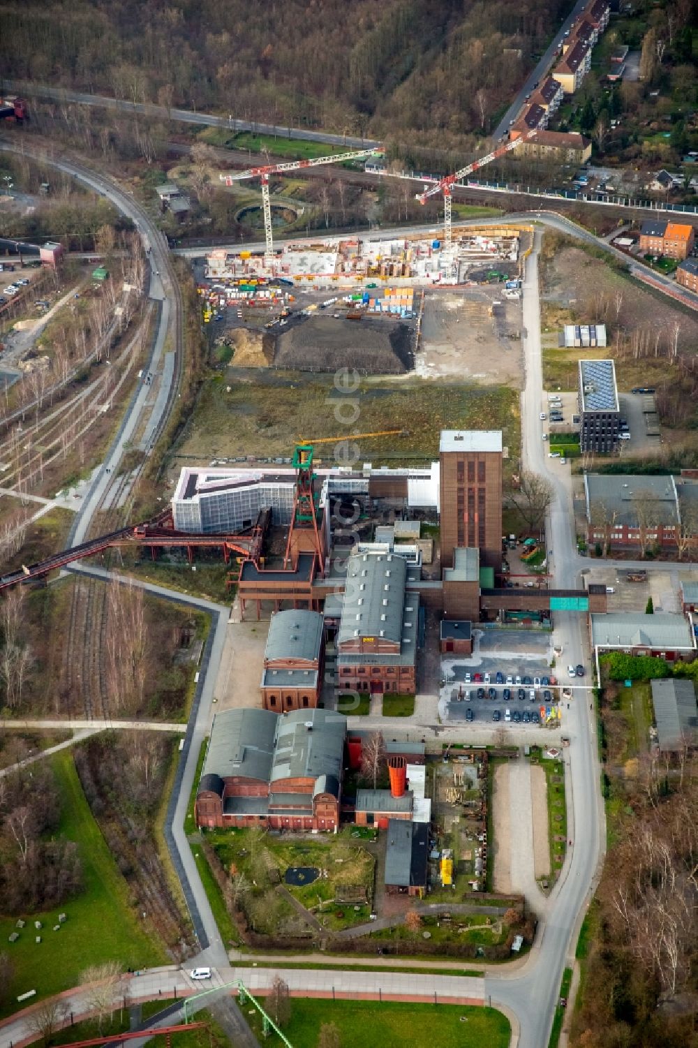 Luftbild Essen - PACT Zollverein in der ehemaligen Waschkaue der Kokerei Zollverein in Essen im Bundesland Nordrhein-Westfalen