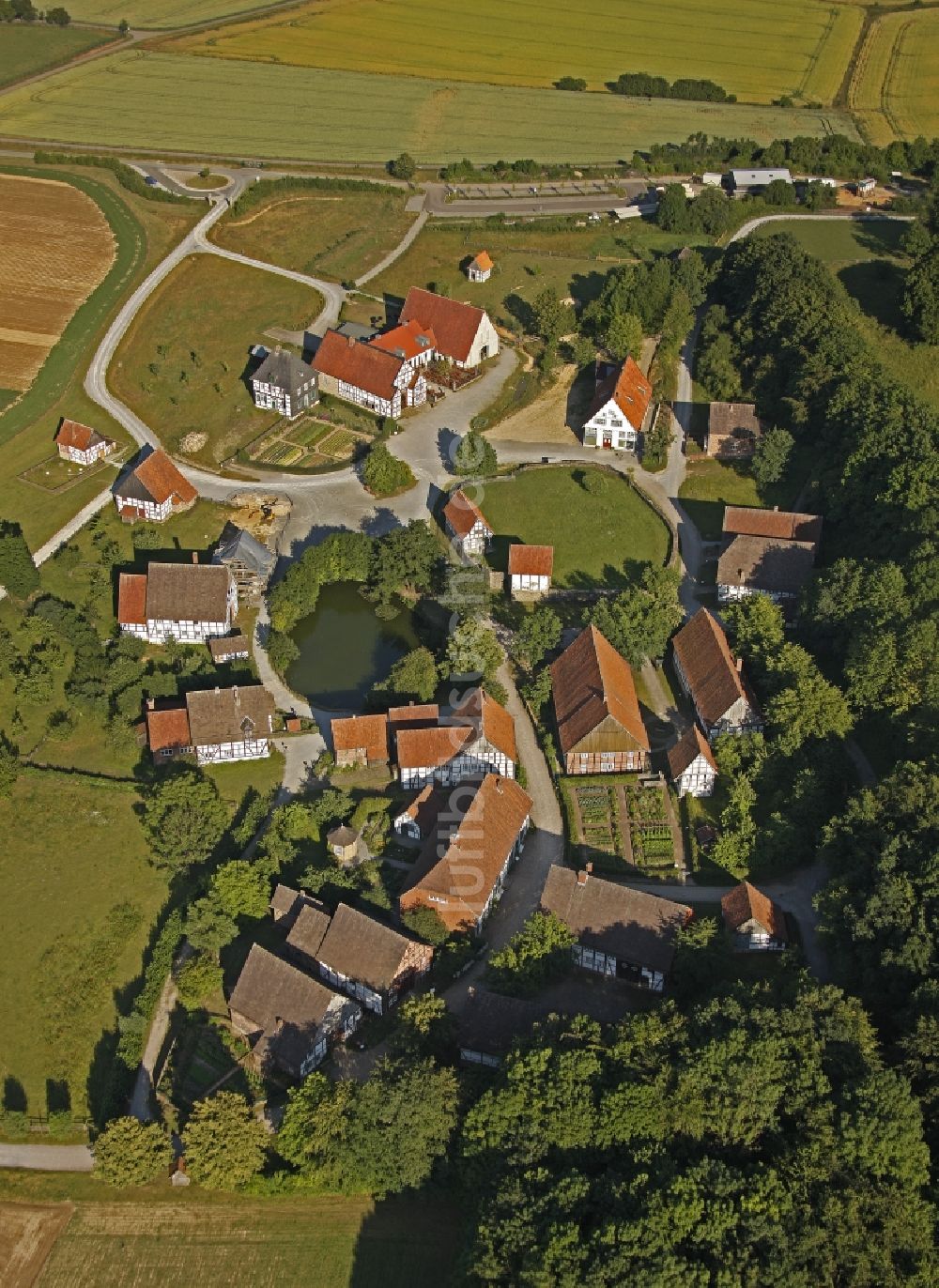 Luftbild Detmold - Paderborner Dorf im LWL- Freilichtmuseum in Detmold in Ostwestfalen-Lippe im Bundesland Nordrhein-Westfalen