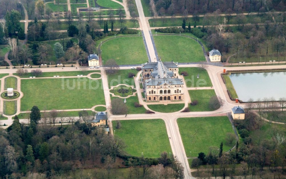 Dresden von oben - Palais im Großen Garten in Dresden im Bundesland Sachsen