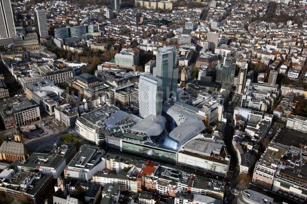 Frankfurt am Main von oben - Palais Quartier und Wertpapierbörse in Frankfurt am Main