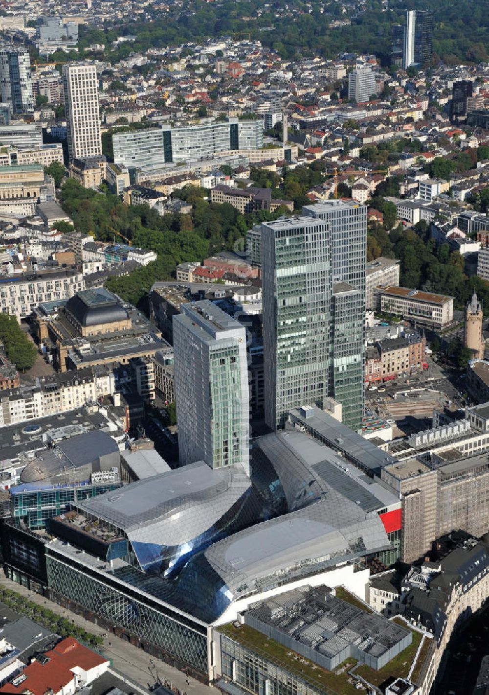 Luftaufnahme Frankfurt am Main - Palais Quartier im Zentrum von Frankfurt / Main