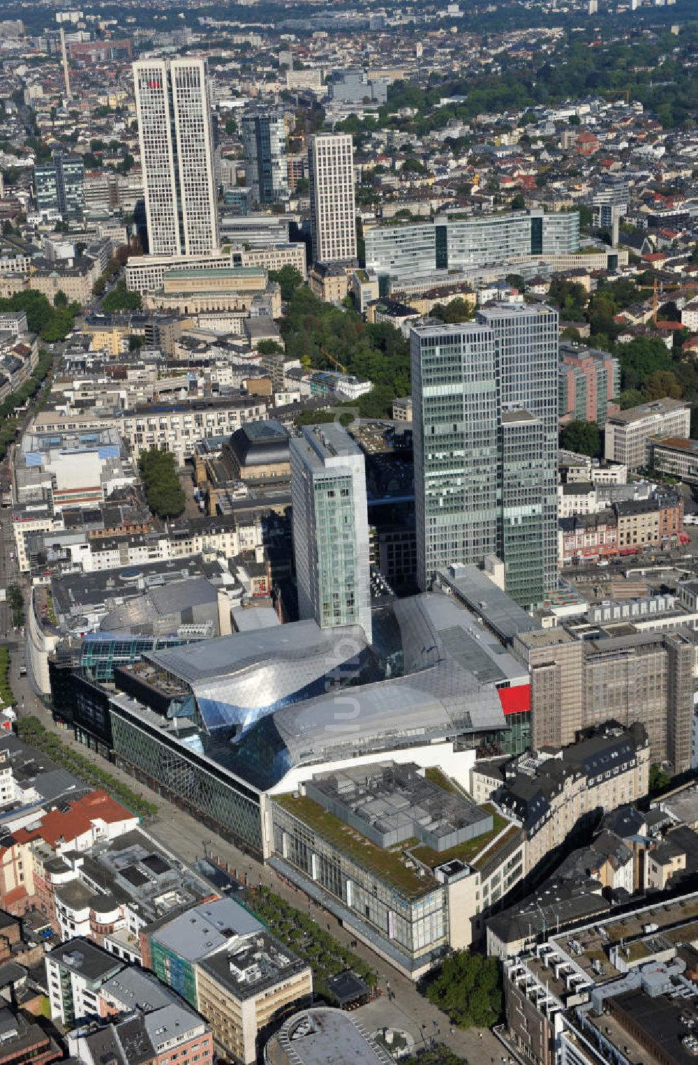 Frankfurt am Main aus der Vogelperspektive: Palais Quartier im Zentrum von Frankfurt / Main