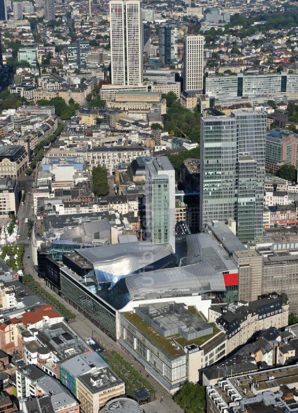 Frankfurt am Main von oben - Palais Quartier im Zentrum von Frankfurt / Main