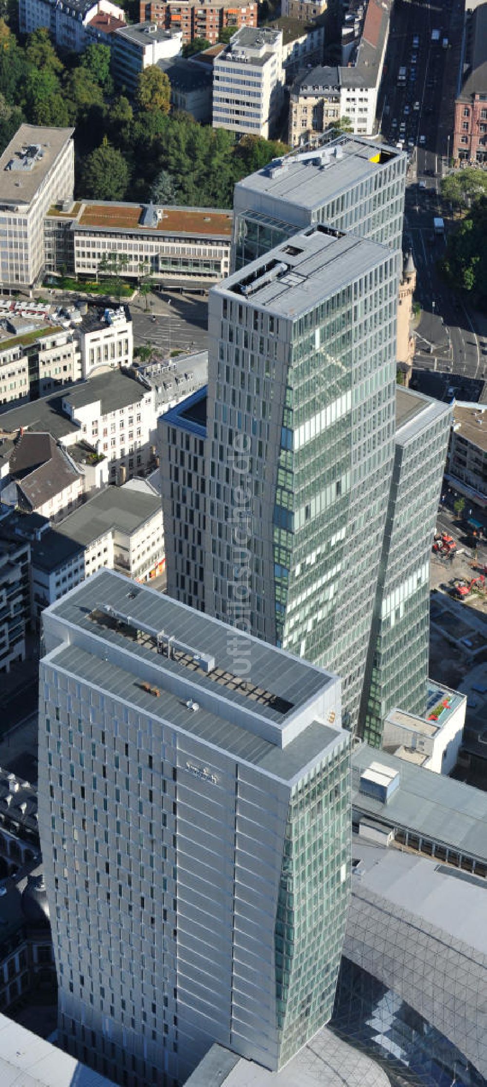 Luftaufnahme Frankfurt am Main - Palais Quartier im Zentrum von Frankfurt / Main