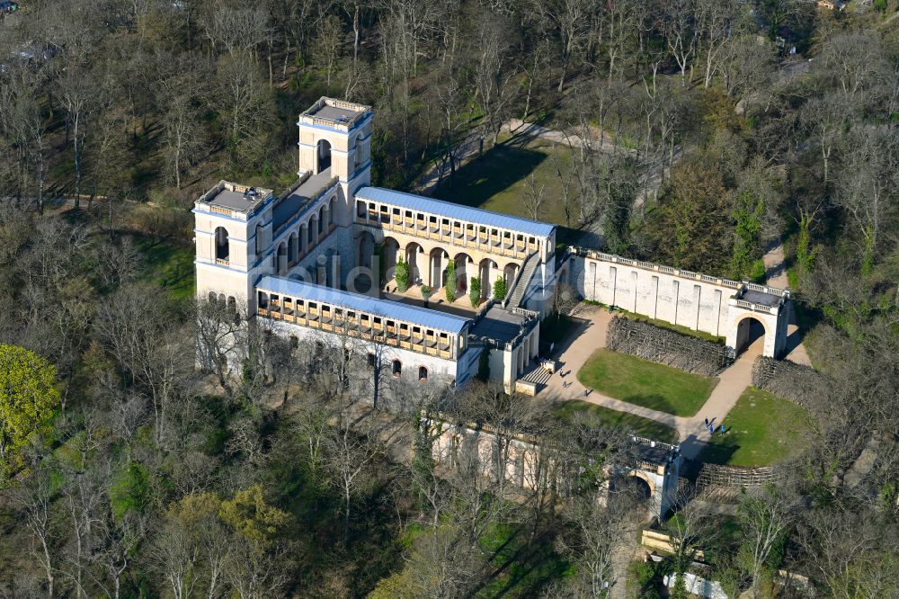 Luftaufnahme Potsdam - Palais des Schloss Belvedere auf dem Pfingstberg in Potsdam im Bundesland Brandenburg