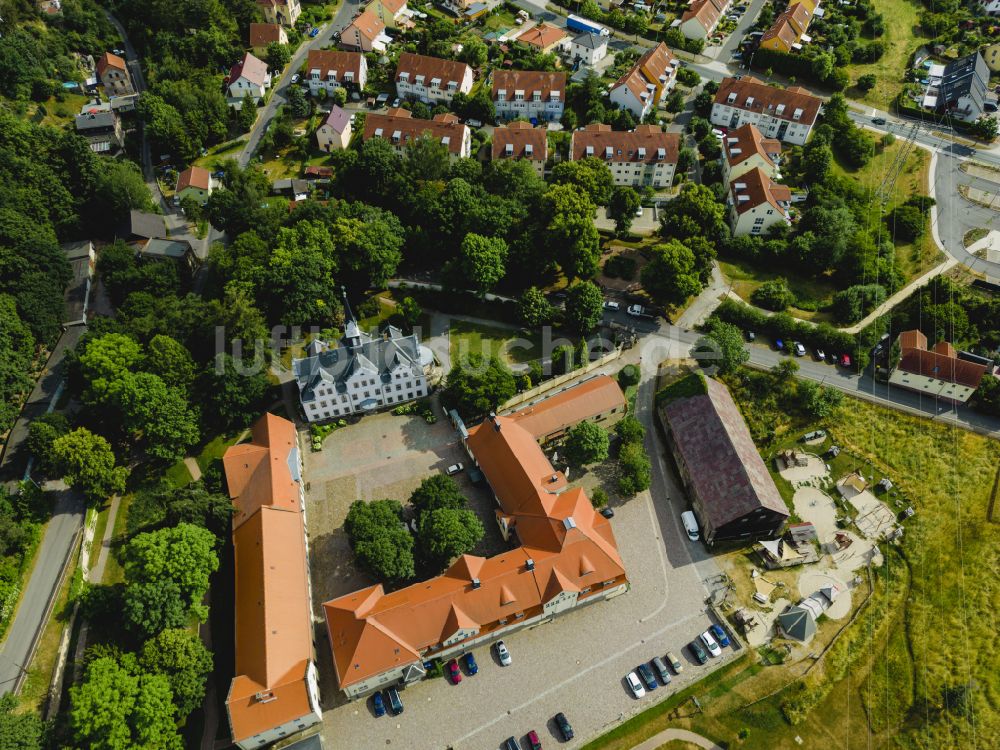 Luftbild Freital - Palais des Schloss Burgk in Freital im Bundesland Sachsen, Deutschland