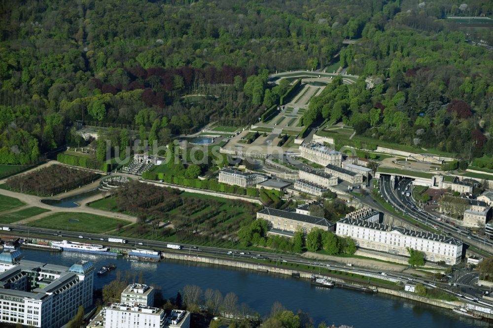 Luftaufnahme Saint-Cloud - Palais des Schloss Chateau de Saint Cloud in Saint-Cloud in Ile-de-France, Frankreich