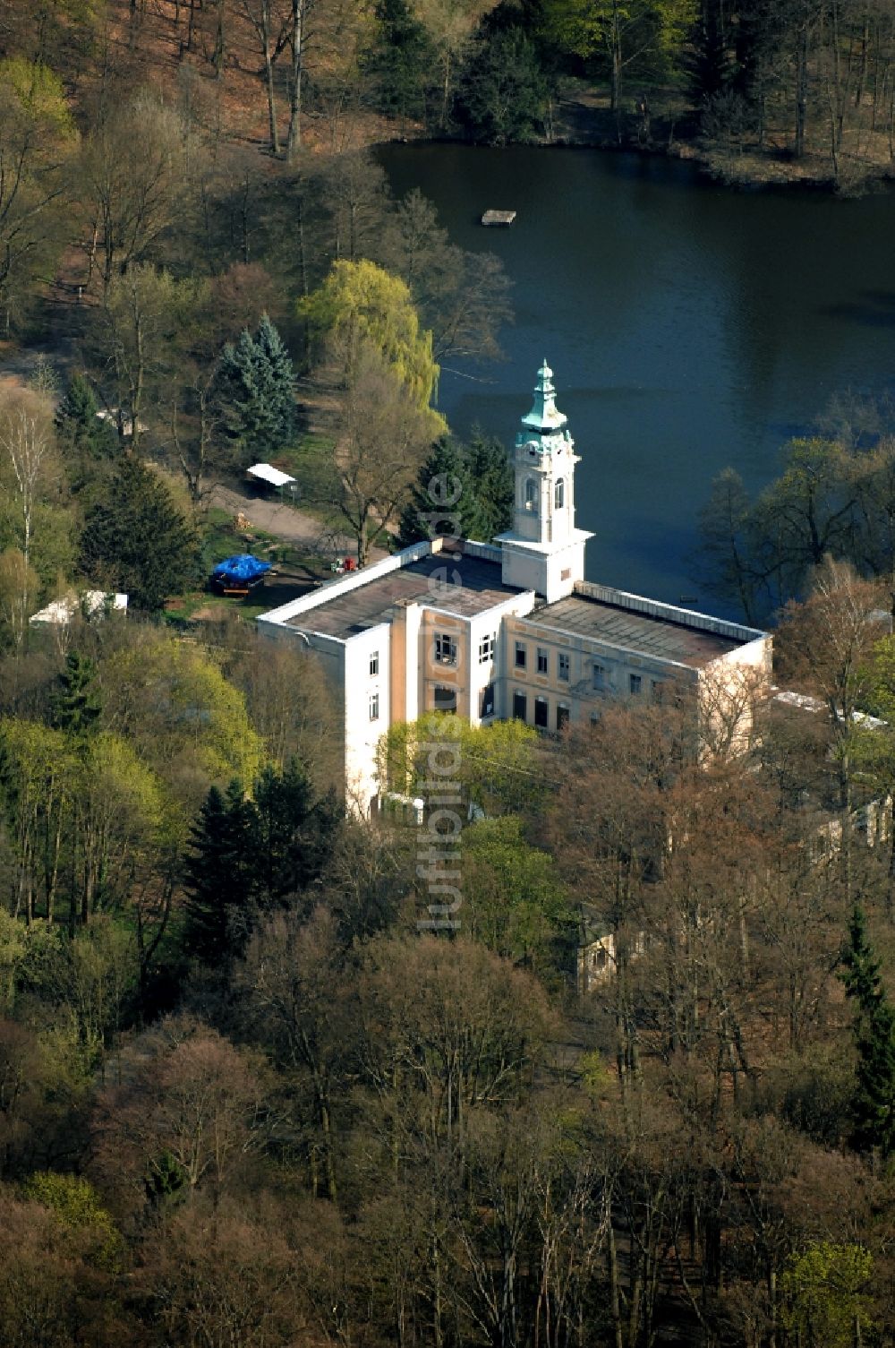 Luftaufnahme Schönwalde - Palais des Schloss Dammsmühle in Schönwalde im Bundesland Brandenburg, Deutschland