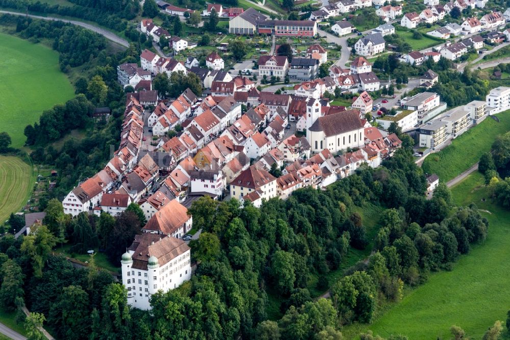 Mühlheim an der Donau aus der Vogelperspektive: Palais des Schloss von Donau Classic Cars GmbH & Co KG in Mühlheim an der Donau im Bundesland Baden-Württemberg, Deutschland