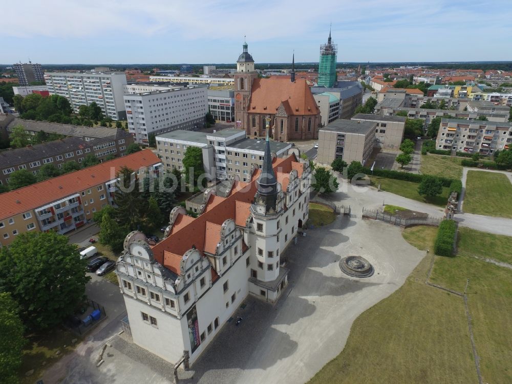 Dessau aus der Vogelperspektive: Palais des Schloss Museum für Stadtgeschichte in Dessau im Bundesland Sachsen-Anhalt, Deutschland