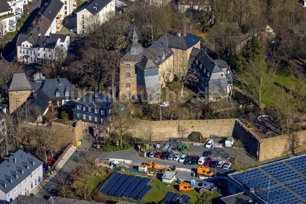 Siegen aus der Vogelperspektive: Palais des Schloss Oberes Schloss in Siegen im Bundesland Nordrhein-Westfalen, Deutschland