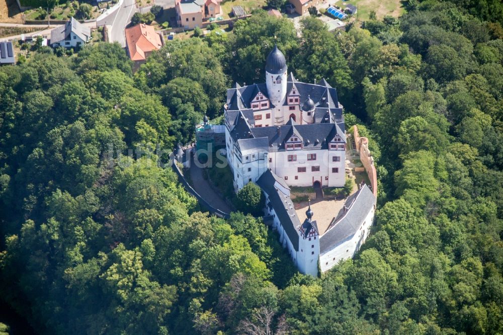 Luftaufnahme Lunzenau - Palais des Schloss Rochsburg in Lunzenau im Bundesland Sachsen, Deutschland