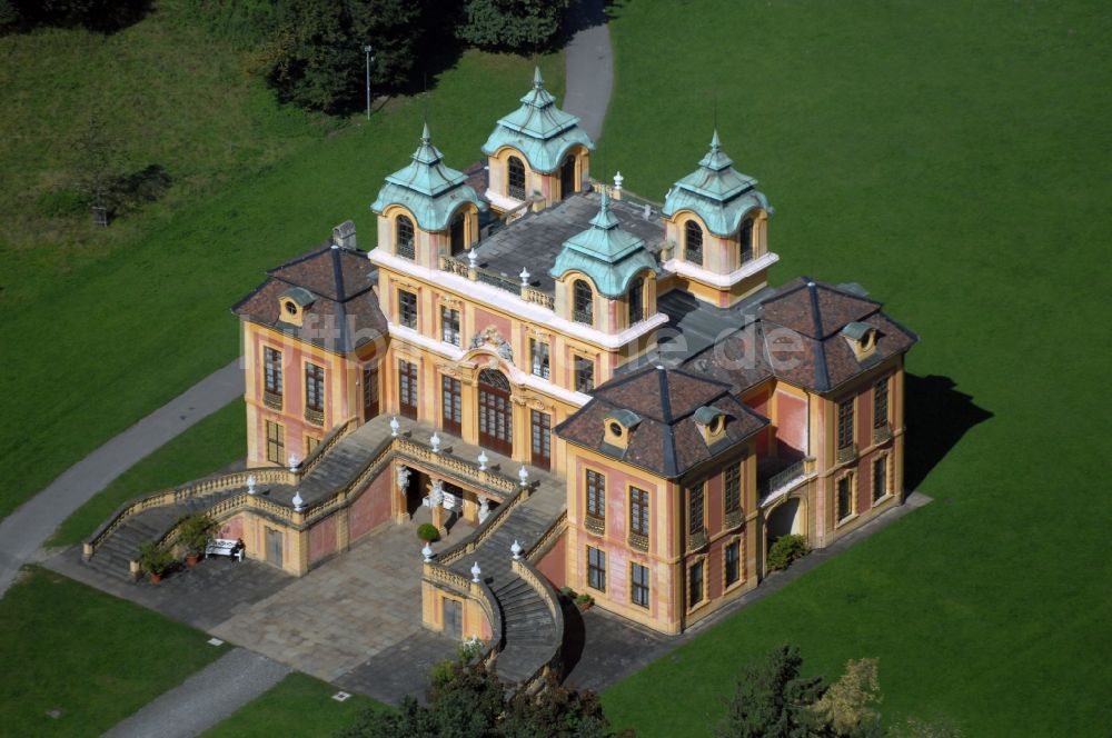 Ludwigsburg aus der Vogelperspektive: Palais des Schloss Schloss Favorite im Favoritepark in Ludwigsburg im Bundesland Baden-Württemberg