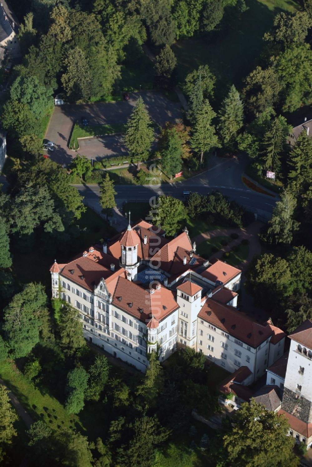 Luftbild Waldenburg - Palais des Schloss Schloss Waldenburg in Waldenburg im Bundesland Sachsen