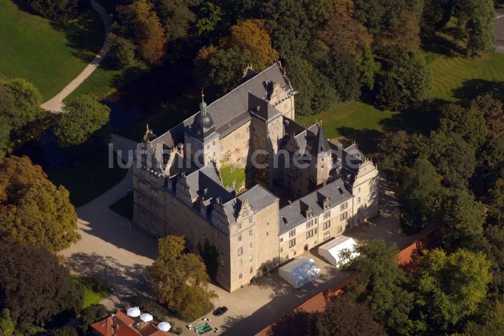 Wolfsburg aus der Vogelperspektive: Palais des Schloss in Wolfsburg im Bundesland Niedersachsen, Deutschland