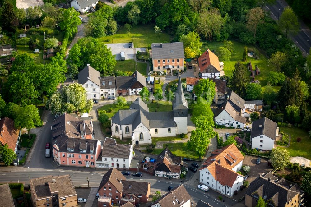 Luftbild Hamm - Pankratiuskirche in der Dorfmitte in Hamm-Mark im Bundesland Nordrhein-Westfalen