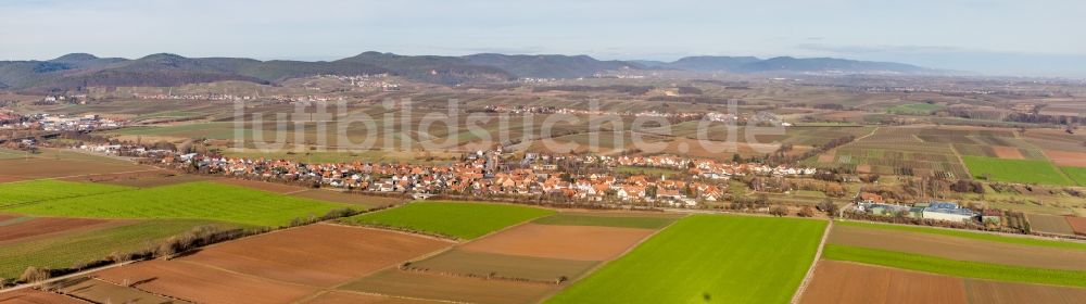 Luftaufnahme Kapellen-Drusweiler - Panorama Ansicht am Rande von Feldern in Kapellen-Drusweiler im Bundesland Rheinland-Pfalz, Deutschland