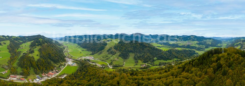 Luftaufnahme Oberstaufen - Panorama vom Konstanzer Tal bei Oberstaufen im Bundesland Bayern, Deutschland