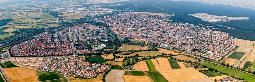 Luftbild Hockenheim - Panorama der Ortsansicht in Hockenheim im Bundesland Baden-Württemberg, Deutschland