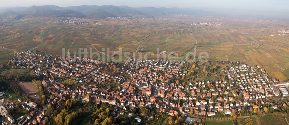 Luftbild Landau in der Pfalz - Panorama Ortsansicht im Ortsteil Godramstein in Landau in der Pfalz im Bundesland Rheinland-Pfalz, Deutschland