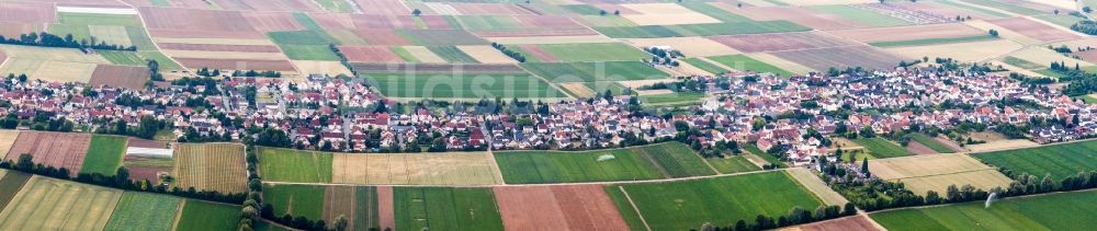 Rödersheim-Gronau aus der Vogelperspektive: Panorama der Ortsansicht in Rödersheim-Gronau im Bundesland Rheinland-Pfalz, Deutschland