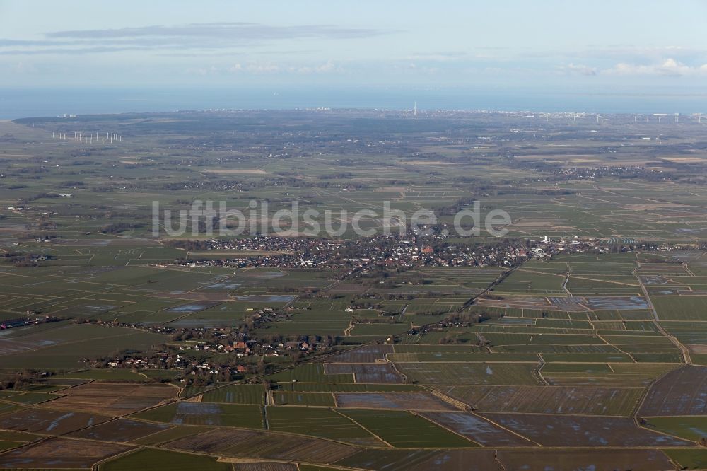 Luftbild Wurster Nordseeküste - Panorama vom Ortsbereich und Umgebung in Wurster Nordseeküste im Bundesland Niedersachsen