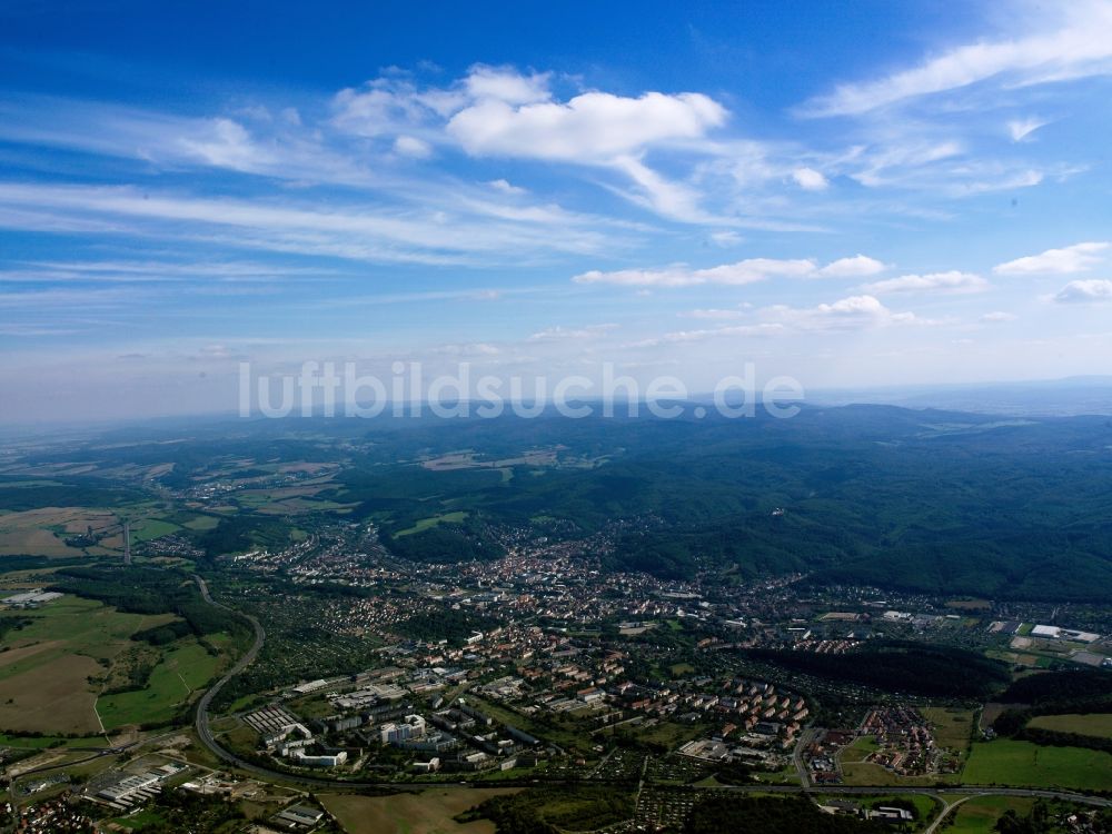 Luftbild Eisenach - Panorama und Stadtansicht von Eisenach im Bundesland Thüringen