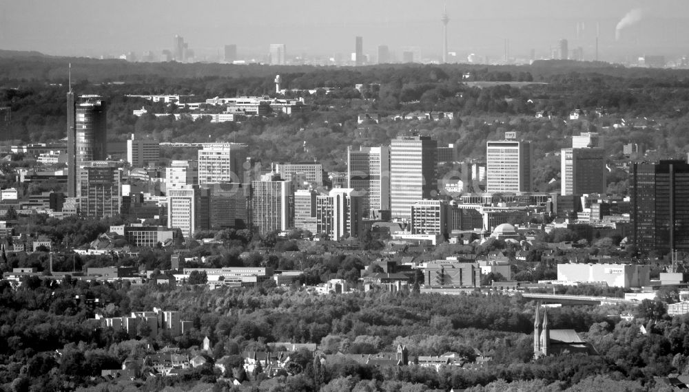 Luftbild Essen - Panorama- Stadtansicht des Innenstadtbereiches in Essen im Bundesland Nordrhein-Westfalen